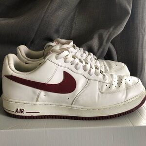 Nike White and Burgundy Sneakers